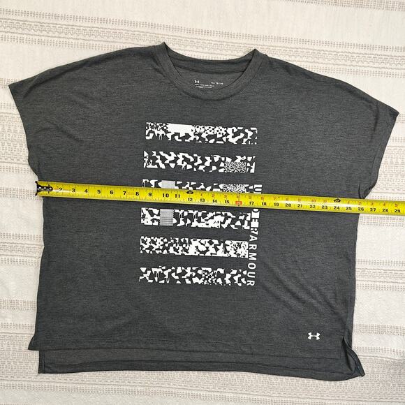 Under Armour Graphic Workout Top Gray Loose Fit Size XL - Picture 3 of 6